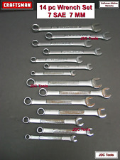 Craftsman Tools 14 Pc Sae Mm Combination Wrench Set 7 Sae - 7 Mm 12pt