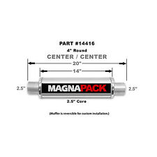 Magnaflow Perf Exhaust 14416 Stainless Bullet Muffler 2.5in Inout Muffler Bull
