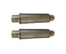 A Pair Of 3.0 Inout Exhaust Muffler 4.5 Round Body Moderate Sound