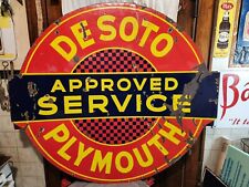Vintage Original Gas Oil Chrysler Desoto Plymouth Large Porcelain Sign Nice...