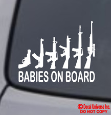Babies On Board My Gun Family Vinyl Decal Sticker Car Window Wall Bumper Funny