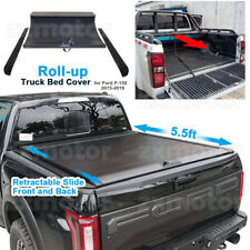 Retractable-roll-up Hard Tonneau Cover For Ford F-150 5.5ft Bed 20152023