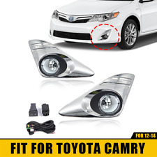 Front Bumper Fog Lights Lamps Wchrome Cover Fit 2012 2013 2014 Toyota Camry