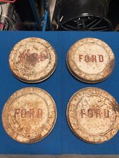Antique Ford Hubcaps Dog-dish Style - Set Of 4