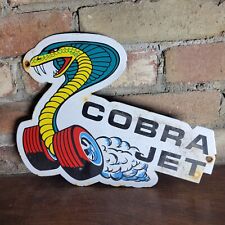 Vintage Cobra Jet Ford Motor Company Dealer Porcelain Dealership Sign 12x9