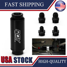 Racing Inline Aluminum Oil Fuel Filter An6 An8 Fitting With 100 Micron Filter