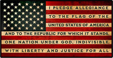 American Flag Pledge Of Allegiance Sticker Grunge Vinyl Decal Car Truck