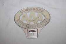 Vintage Aaa License Plate Topper Lewisburg Aa Motor Association Metal