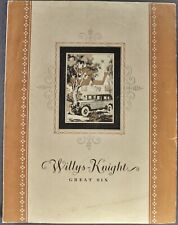 1927 Willys Knight Great Six Brochure Folder Roadster Coupe Sedan Nice Original