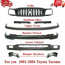 New Fits 01-04 Toyota Tacoma Front Bumper Primed Kit With Brackets Grille Filler