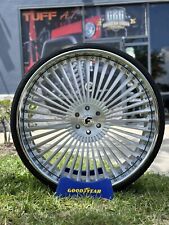 30 Brushed Forgiato Chrome Lip Floating Cap Three Piece Wheels And Tires Used