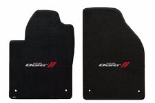 New Black Floor Mats 2013-2016 Dodge Dart Embroidered Logo Silver Red Pair