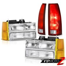 94-98 Silverado 2500 Lights Headlights Corner Bloody Red Taillamps Replacement