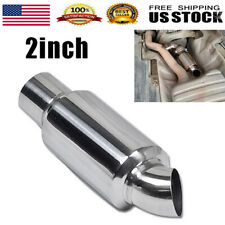 Universal 2 Inlet Exhaust Cannon Muffler Stainless Steel Pipe