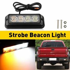 Led Amber White Truck Car Emergency Beacon Warning Hazard Flash Strobe Light Eoa