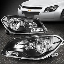 For 08-12 Chevy Malibu Black Housing Clear Corner Headlights Headlamps Assembly