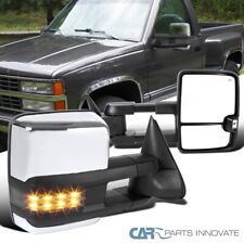 Fits Chevy 88-00 C10 Ck Tahoe Power Heated Towing Mirrorssmoke Led Turn Signal