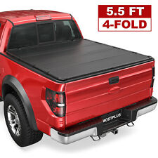 5.5ft 4 Fold Hard Truck Bed Tonneau Cover For 2015-2024 Ford F150 F-150 On Top