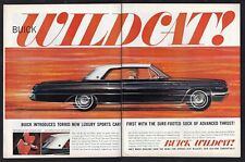 1962 Buick Wildcat 2 Page Print Ad Torrid New Luxury Sports Car