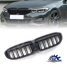 For 2019-2022 Bmw 3 Series G20 Front Kidney Grille Matte Black Double Slat Grill