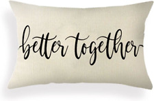 Ogiselestyle Farmhouse Pillow Covers With Better Together Quotes 12 X 20 Lumbar