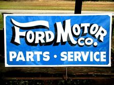 Hand Painted 18x36 Ford Motor Co Car Truck Auto Parts Service Dealership Sign
