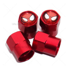 4x Hex Spiderman Car Wheels Tire Air Valve Caps Stem Dust Cover Sport Decor Red