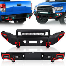 Rear Front Bumper For 07-2013 Toyota Tundra Off-road Pickup Truck W Led Lights