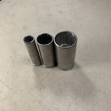 Blue Point By Snap On - Lot Of 3 Sae Deep Sockets38 Drive 716 34 1