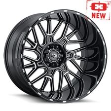 4 New 22x12 Vision 404 Brawl Gloss Black Milled Spoke 6x135 Et-51 Wheels Rims