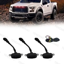 3 For 2004-2019 Ford F-150 F250 F350 Raptor Smoked Led Front Grille Lights Red