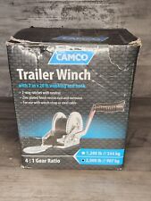 Camco Trailer Winch With 20 Foot Strap 2000 Lb Capacity 41 Gear Ratio. Plz Read