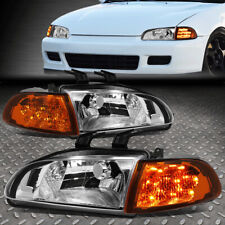 Led Turn Signalfor 92-95 Honda Civic 23dr Headlights Corner Head Lamps Chrome