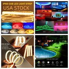 12v 16.4ft Waterproof Cob Led Light Strip 384ledm Flex Tape Home Store Decor Us