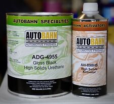 Autobahn Adg4955 Gloss Black High Solids Urethane Single Stage Paint Gallon Kit