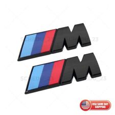 2x Bmw M Series Fender Sport Nameplate Emblem Badge Car Abs Mini Gloss Black