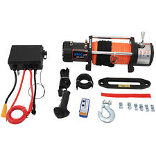 Electric Synthetic Rope Winch 12v 9500lbs Tow Trailer Off-road For Jeep Wrangler