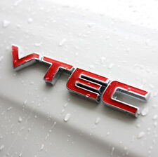 Red Metal Vtec Logo Chrome Emblem Car Letter Sticker Auto Fender Decal