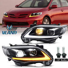 Pair Led Drl Projector Headlights Front Lamps For 2011-2013 Toyota Corolla