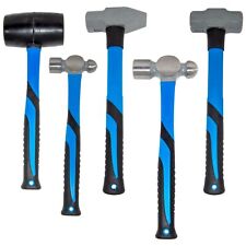 5 Piece Hammer Set - Includes Rubber Mallet Sledge Cross Pein And Ball Pein