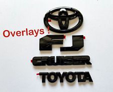 Rear Door Logo Overlay Badge Emblem For Toyota Fj Cruiser 2007-2015 Gloss Black