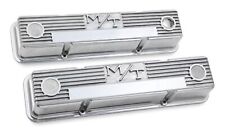 241-82 Holley Mt Valve Covers - Vintage Style - Finned - Sbc - Polished