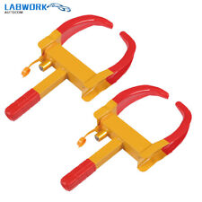 A Pair Wheel Clamp Lock Boot Tire Claw For Car Boat Trailer Golf Carts 4 Keys