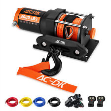 Electric Winch 2500lbs 12v Synthetic Rope Off-road Atvutv Truck Towing Trailer