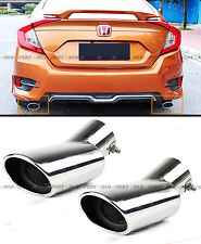 For 2016-2021 Honda Civic Stainless Polished Muffler Exhaust Tip Finisher X 2