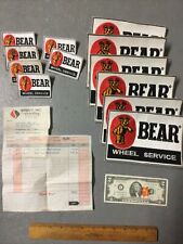 12 Vintage Bear Wheel Alignment Service Patch Large And Small W 1978 Receipt
