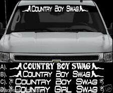 Country Boy Swag Or Girl Windshield Lettering Decal Sticker 4x4 Mud Redneck 40