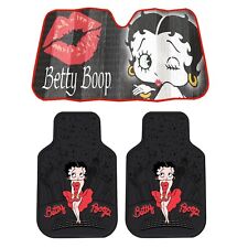 New Betty Boop Lips Skyline All Weather Rubber Front Floor Mats Auto Sun Shade
