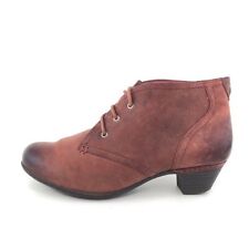 Rockport Aria Wine Red Leather Ankle Booties Womens Size 8m Casual Lace Up