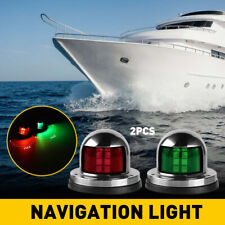 2pcs Marine Boat Yacht Pontoon 12v Stainless Steel Led Bow Navigation Lights Us